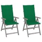 Verstellbare Gartenstühle 2 Stk. mit Auflagen Massivholz Akazie Verstellbare Gartenstühle 2 Stk. mit Auflagen Massivholz Akazie