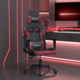 vidaXL Gaming-Stuhl mit Massagefunktion Schwarz und Weinrot Kunstleder