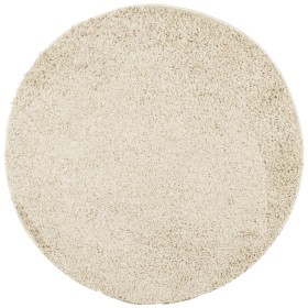 vidaXL Teppich Shaggy Hochflor Modern Golden Ø 160 cm