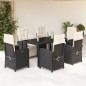 vidaXL 7-tlg. Garten-Essgruppe mit Kissen Schwarz Poly Rattan vidaXL 7-tlg. Garten-Essgruppe mit Kissen Schwarz Poly Rattan