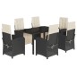 vidaXL 7-tlg. Garten-Essgruppe mit Kissen Schwarz Poly Rattan vidaXL 7-tlg. Garten-Essgruppe mit Kissen Schwarz Poly Rattan