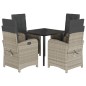 vidaXL 5-tlg. Garten-Essgruppe mit Kissen Hellgrau Poly Rattan vidaXL 5-tlg. Garten-Essgruppe mit Kissen Hellgrau Poly Rattan