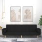 vidaXL Schlafsofa 2-Sitzer mit 2 Kissen Schwarz Stoff vidaXL Schlafsofa 2-Sitzer mit 2 Kissen Schwarz Stoff