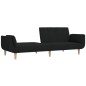 vidaXL Schlafsofa 2-Sitzer mit 2 Kissen Schwarz Stoff vidaXL Schlafsofa 2-Sitzer mit 2 Kissen Schwarz Stoff