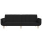 vidaXL Schlafsofa 2-Sitzer mit 2 Kissen Schwarz Stoff vidaXL Schlafsofa 2-Sitzer mit 2 Kissen Schwarz Stoff