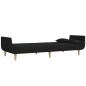 vidaXL Schlafsofa 2-Sitzer mit 2 Kissen Schwarz Stoff vidaXL Schlafsofa 2-Sitzer mit 2 Kissen Schwarz Stoff