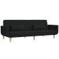vidaXL Schlafsofa 2-Sitzer mit 2 Kissen Schwarz Stoff vidaXL Schlafsofa 2-Sitzer mit 2 Kissen Schwarz Stoff