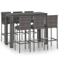 vidaXL 7-tlg. Garten-Bar-Set mit Anthrazit Kissen Poly Rattan vidaXL 7-tlg. Garten-Bar-Set mit Anthrazit Kissen Poly Rattan