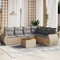 vidaXL 7-tlg. Garten-Sofagarnitur mit Kissen Beige Poly Rattan vidaXL 7-tlg. Garten-Sofagarnitur mit Kissen Beige Poly Rattan