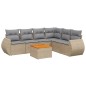 vidaXL 7-tlg. Garten-Sofagarnitur mit Kissen Beige Poly Rattan vidaXL 7-tlg. Garten-Sofagarnitur mit Kissen Beige Poly Rattan