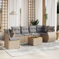 vidaXL 7-tlg. Garten-Sofagarnitur mit Kissen Beige Poly Rattan vidaXL 7-tlg. Garten-Sofagarnitur mit Kissen Beige Poly Rattan