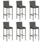 vidaXL 7-tlg. Garten-Bar-Set mit Anthrazit Kissen Poly Rattan vidaXL 7-tlg. Garten-Bar-Set mit Anthrazit Kissen Poly Rattan