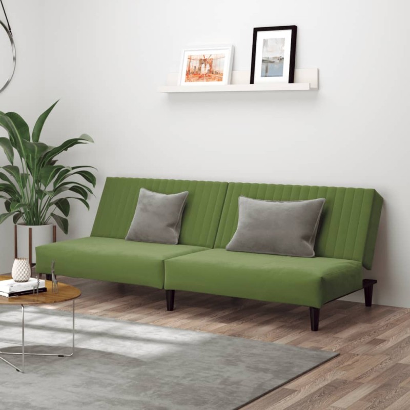 vidaXL Schlafsofa 2-Sitzer Hellgrün Samt vidaXL Schlafsofa 2-Sitzer Hellgrün Samt