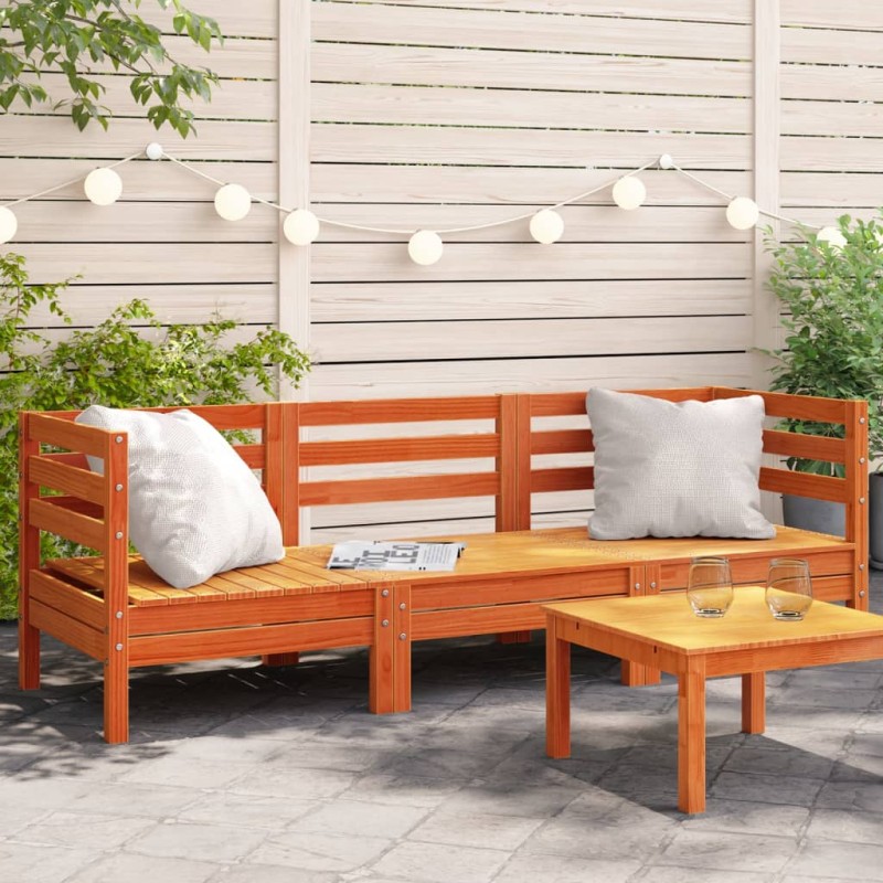 vidaXL Gartensofa 3-Sitzer Wachsbraun Massivholz Kiefer vidaXL Gartensofa 3-Sitzer Wachsbraun Massivholz Kiefer