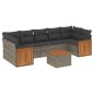 vidaXL 8-tlg. Garten-Sofagarnitur mit Kissen Grau Poly Rattan vidaXL 8-tlg. Garten-Sofagarnitur mit Kissen Grau Poly Rattan