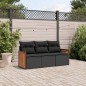 vidaXL 3-tlg. Garten-Sofagarnitur mit Kissen Schwarz Poly Rattan vidaXL 3-tlg. Garten-Sofagarnitur mit Kissen Schwarz Poly Rattan