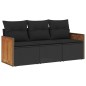 vidaXL 3-tlg. Garten-Sofagarnitur mit Kissen Schwarz Poly Rattan vidaXL 3-tlg. Garten-Sofagarnitur mit Kissen Schwarz Poly Rattan