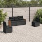 vidaXL 5-tlg. Garten-Sofagarnitur mit Kissen Schwarz Poly Rattan vidaXL 5-tlg. Garten-Sofagarnitur mit Kissen Schwarz Poly Rattan