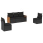 vidaXL 5-tlg. Garten-Sofagarnitur mit Kissen Schwarz Poly Rattan vidaXL 5-tlg. Garten-Sofagarnitur mit Kissen Schwarz Poly Rattan
