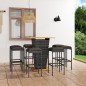 vidaXL 9-tlg. Gartenbar-Set mit Kissen Poly Rattan Grau vidaXL 9-tlg. Gartenbar-Set mit Kissen Poly Rattan Grau