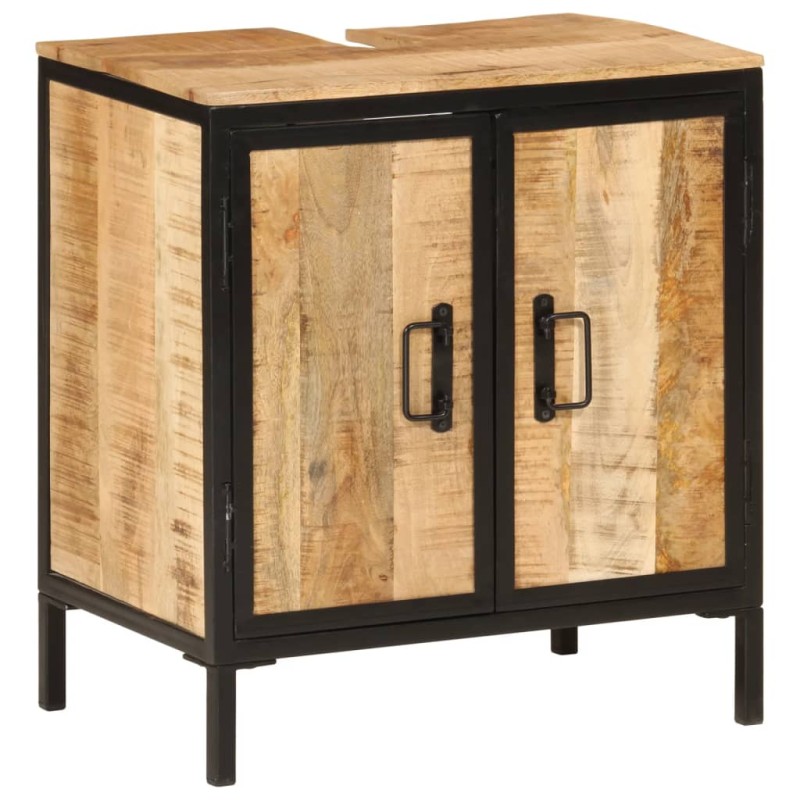 vidaXL Waschbeckenunterschrank 55x35x60 cm Massivholz Mango und Eisen vidaXL Waschbeckenunterschrank 55x35x60 cm Massivholz Mango und Eisen