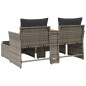 vidaXL Gartensofa 2-Sitzer mit Hockern Grau Poly Rattan vidaXL Gartensofa 2-Sitzer mit Hockern Grau Poly Rattan