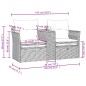 vidaXL Gartensofa 2-Sitzer mit Hockern Grau Poly Rattan vidaXL Gartensofa 2-Sitzer mit Hockern Grau Poly Rattan