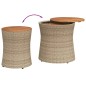 vidaXL Garten-Beistelltische 2 Stk. mit Holzplatte Beige Poly Rattan vidaXL Garten-Beistelltische 2 Stk. mit Holzplatte Beige Poly Rattan