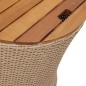 vidaXL Garten-Beistelltische 2 Stk. mit Holzplatte Beige Poly Rattan vidaXL Garten-Beistelltische 2 Stk. mit Holzplatte Beige Poly Rattan