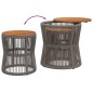 vidaXL Garten-Beistelltische 2 Stk. mit Holzplatte Grau Poly Rattan vidaXL Garten-Beistelltische 2 Stk. mit Holzplatte Grau Poly Rattan