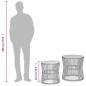 vidaXL Garten-Beistelltische 2 Stk. mit Holzplatte Grau Poly Rattan vidaXL Garten-Beistelltische 2 Stk. mit Holzplatte Grau Poly Rattan