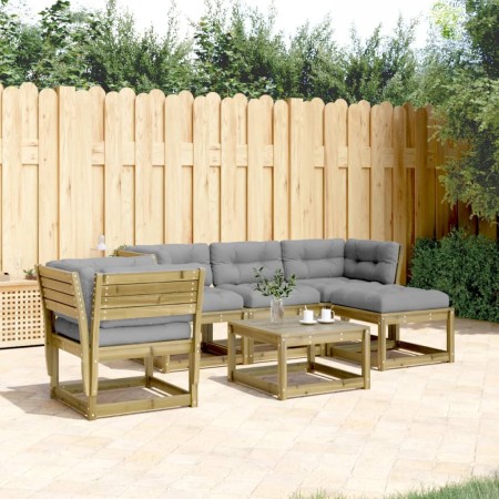 vidaXL 5-tlg. Garten-Lounge-Set mit Kissen Imprägniertes Kiefernholz
