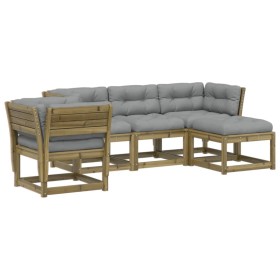 vidaXL 5-tlg. Garten-Lounge-Set mit Kissen Imprägniertes Kiefernholz