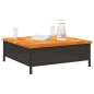 vidaXL Gartentisch Schwarz 70x70x25 cm Rattan und Akazienholz vidaXL Gartentisch Schwarz 70x70x25 cm Rattan und Akazienholz