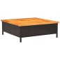 vidaXL Gartentisch Schwarz 70x70x25 cm Rattan und Akazienholz vidaXL Gartentisch Schwarz 70x70x25 cm Rattan und Akazienholz