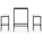 vidaXL 3-tlg. Gartenbar-Set mit Kissen Poly Rattan Schwarz vidaXL 3-tlg. Gartenbar-Set mit Kissen Poly Rattan Schwarz