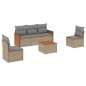 vidaXL 6-tlg. Garten-Sofagarnitur mit Kissen Beige Poly Rattan vidaXL 6-tlg. Garten-Sofagarnitur mit Kissen Beige Poly Rattan