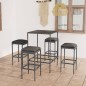 5-tlg. Gartenbar-Set mit Kissen Poly Rattan Grau 5-tlg. Gartenbar-Set mit Kissen Poly Rattan Grau