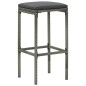 5-tlg. Gartenbar-Set mit Kissen Poly Rattan Grau 5-tlg. Gartenbar-Set mit Kissen Poly Rattan Grau