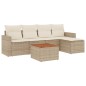 vidaXL 6-tlg. Garten-Sofagarnitur mit Kissen Beige Poly Rattan vidaXL 6-tlg. Garten-Sofagarnitur mit Kissen Beige Poly Rattan