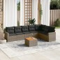 vidaXL 8-tlg. Garten-Sofagarnitur mit Kissen Grau Poly Rattan vidaXL 8-tlg. Garten-Sofagarnitur mit Kissen Grau Poly Rattan