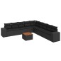 vidaXL 10-tlg. Garten-Sofagarnitur mit Kissen Schwarz Poly Rattan vidaXL 10-tlg. Garten-Sofagarnitur mit Kissen Schwarz Poly Rattan