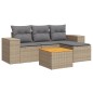 vidaXL 5-tlg. Garten-Sofagarnitur mit Kissen Beige Poly Rattan vidaXL 5-tlg. Garten-Sofagarnitur mit Kissen Beige Poly Rattan