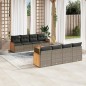 vidaXL 9-tlg. Garten-Sofagarnitur mit Kissen Grau Poly Rattan vidaXL 9-tlg. Garten-Sofagarnitur mit Kissen Grau Poly Rattan