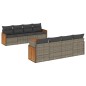 vidaXL 9-tlg. Garten-Sofagarnitur mit Kissen Grau Poly Rattan vidaXL 9-tlg. Garten-Sofagarnitur mit Kissen Grau Poly Rattan