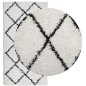 vidaXL Teppich Shaggy Hochflor Modern Creme und Schwarz 80x150 cm vidaXL Teppich Shaggy Hochflor Modern Creme und Schwarz 80x150 cm