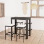 5-tlg. Gartenbar-Set mit Kissen Poly Rattan Schwarz 5-tlg. Gartenbar-Set mit Kissen Poly Rattan Schwarz