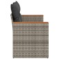 vidaXL Gartensofa 2-Sitzer mit Kissen Grau Poly Rattan vidaXL Gartensofa 2-Sitzer mit Kissen Grau Poly Rattan