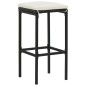 5-tlg. Gartenbar-Set mit Kissen Poly Rattan Schwarz 5-tlg. Gartenbar-Set mit Kissen Poly Rattan Schwarz