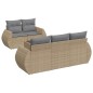 vidaXL 6-tlg. Garten-Sofagarnitur mit Kissen Beige Poly Rattan vidaXL 6-tlg. Garten-Sofagarnitur mit Kissen Beige Poly Rattan